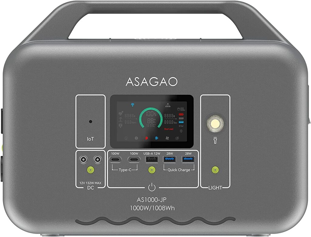 ASAGAO AS1000-JPポータブル電源 大容量1008Wh AC1000W